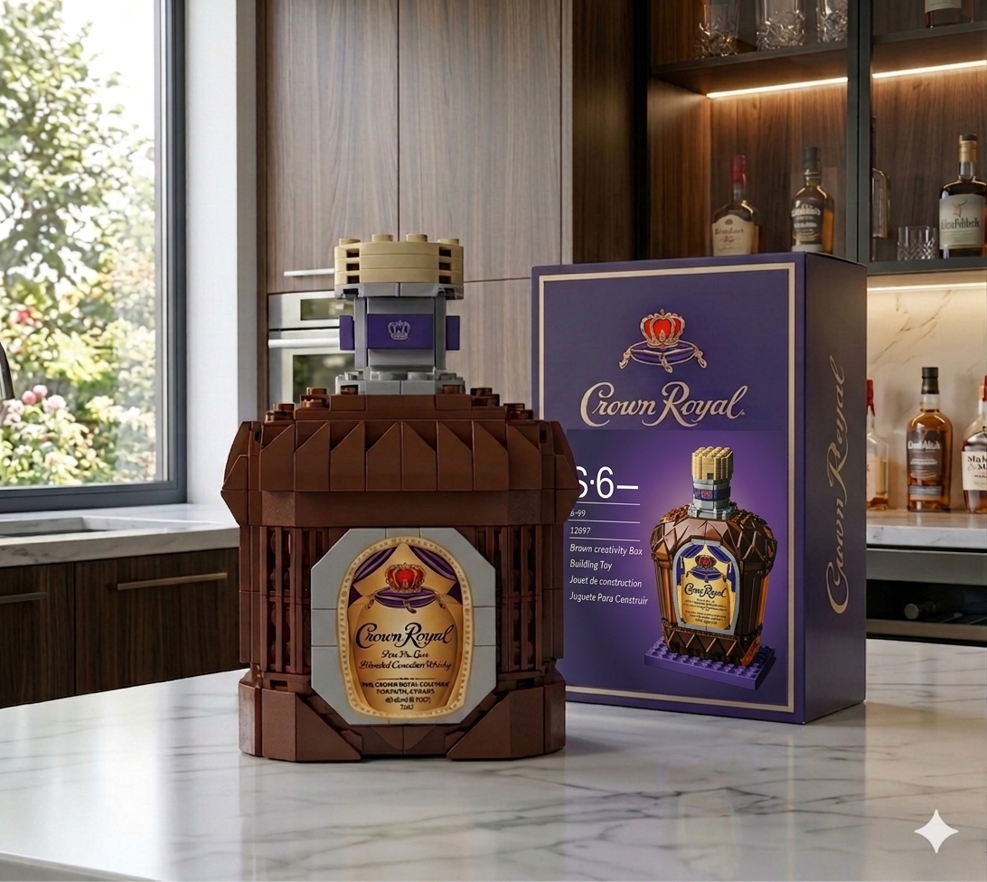 Crown Royal Bottle Brick Building Set