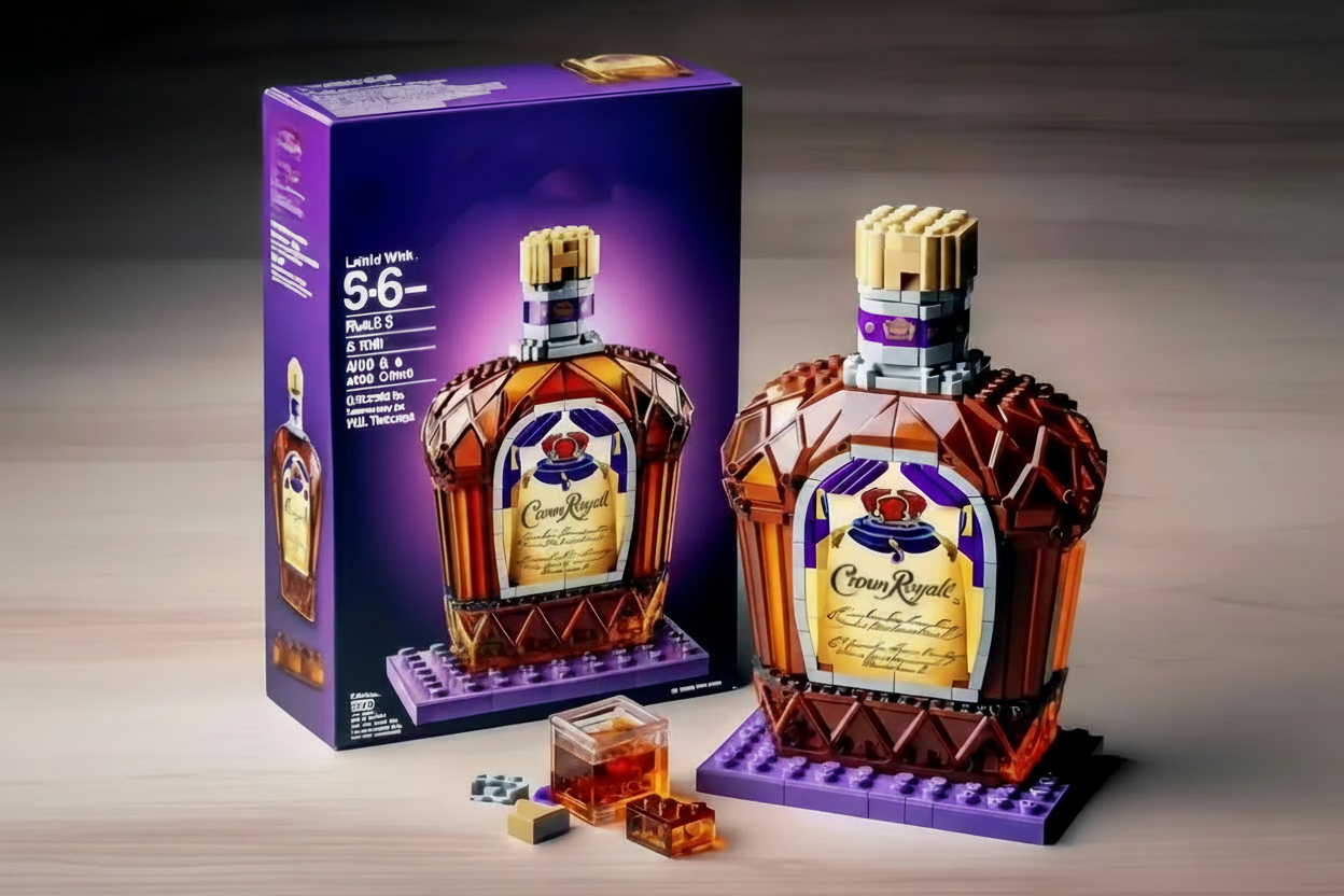 Crown Royal Bottle Brick Building Set