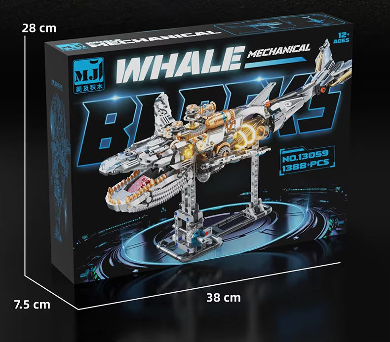 Kinetic Whale – 1388-Piece Mechanical Building Set