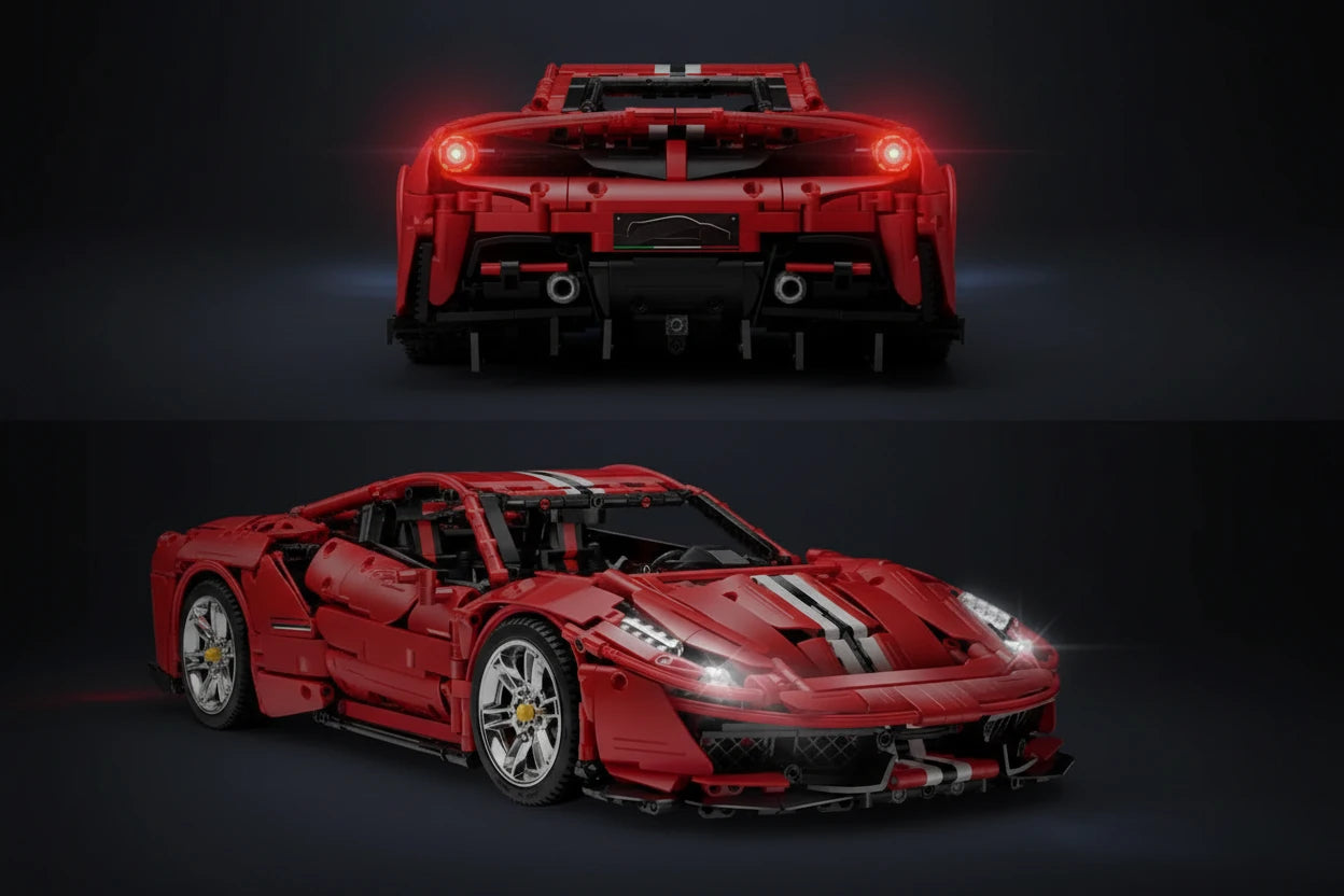Crimson Hypercar Technic Masterpiece – 1:8 Scale Building Blocks (3500+ Pieces)