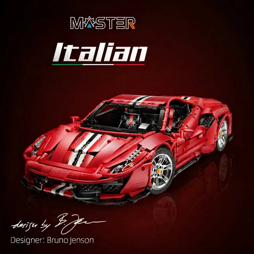 Crimson Hypercar Technic Masterpiece – 1:8 Scale Building Blocks (3500+ Pieces)