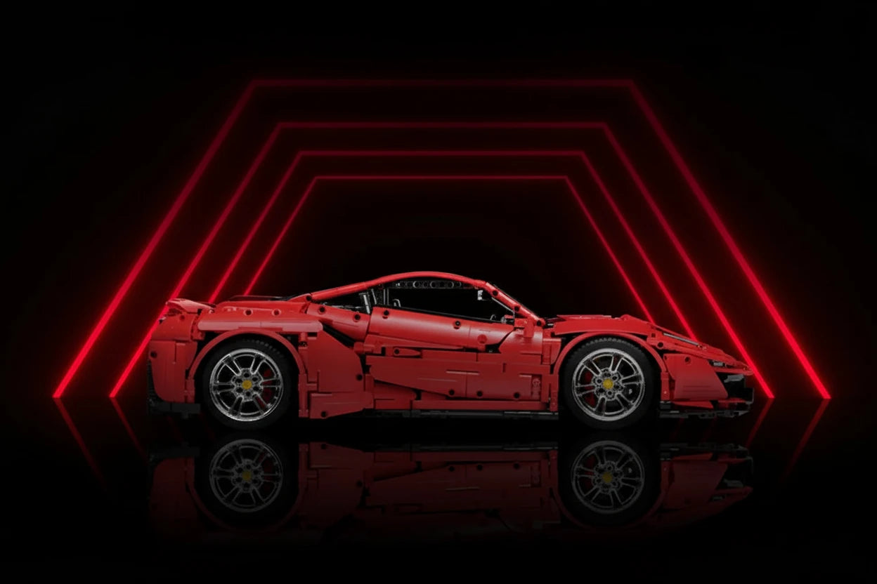 Crimson Hypercar Technic Masterpiece – 1:8 Scale Building Blocks (3500+ Pieces)