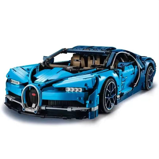 Blue Bugatti Chiron – 1:8 Scale  Brick Building Set (4031 Pieces)